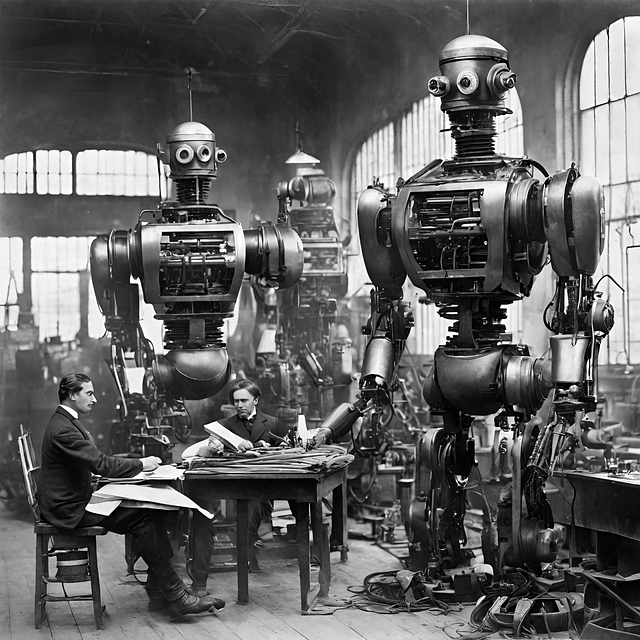 Free ai generated robot planning illustration