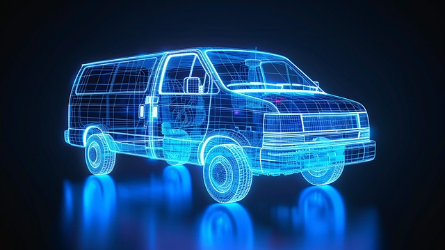 Free ai generated van holographic illustration
