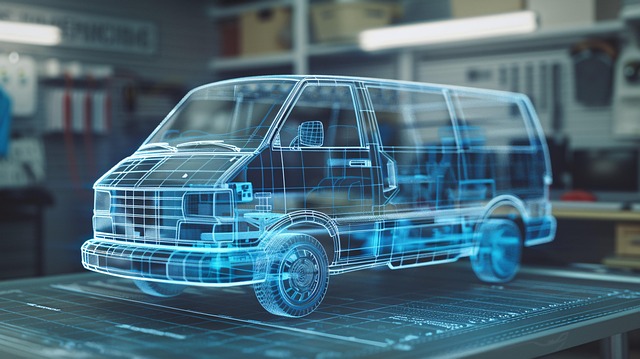 Free ai generated van holographic illustration