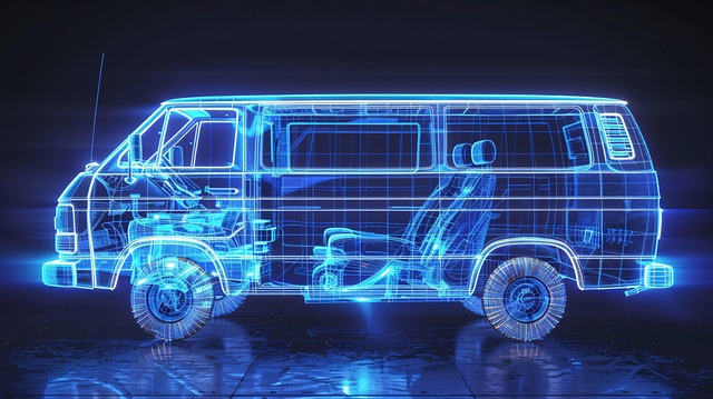 Free ai generated van holographic illustration