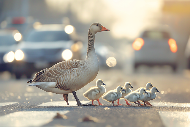 Free goose geese chick illustration