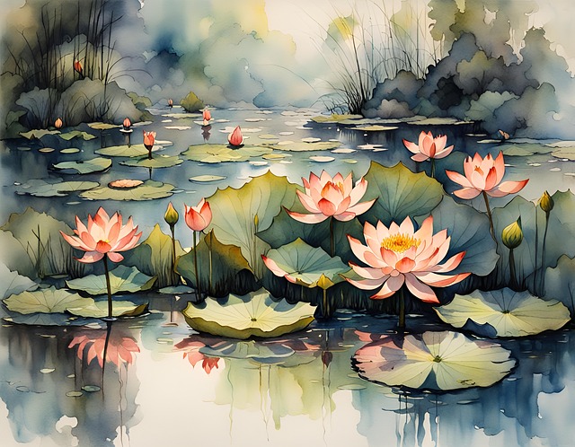 Free pond lotus water illustration