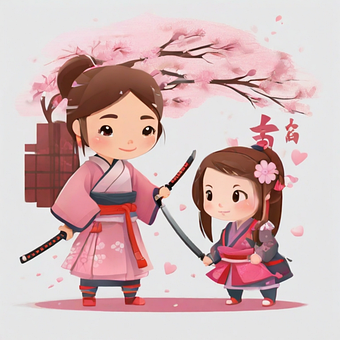 Copii, Ninja, Sakura, Japonia, Armă