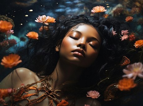 Mulher, Pacífica, Meditação, Paz, Sono