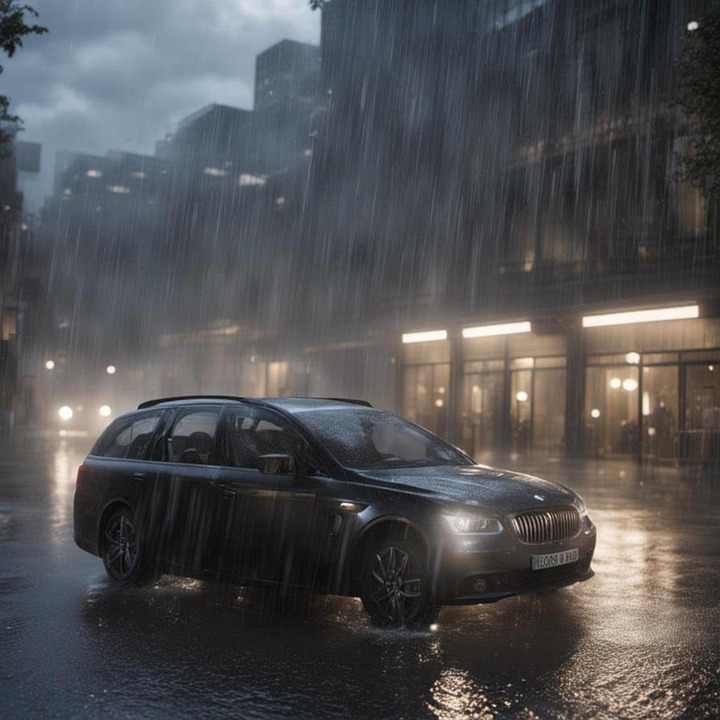 Download Ai Generated, Raining, Car. Royalty-Free Stock Illustration ...