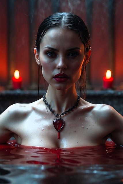 Free countess vampiress bath illustration