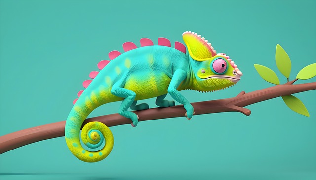 Free ai generated chameleon lizard illustration
