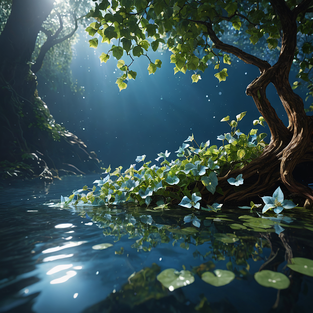 Free tree river stream illustration