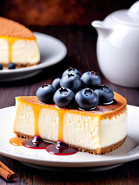 Free ai generated cake blueberries illustration