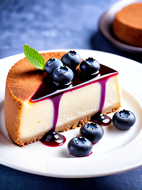 Free ai generated cake blueberries illustration