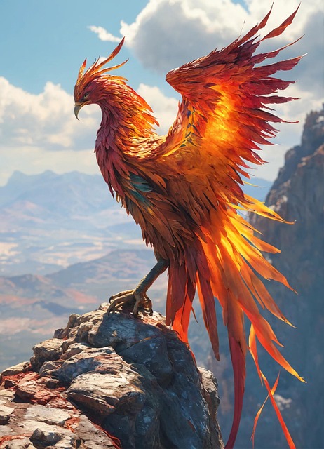 Download free HD stock image of Ai Generated Phoenix Free ai generated phoenix mythical illustration