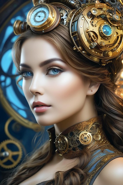 Free ai generated woman steampunk illustration