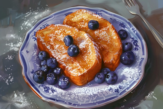 Free ai generated blueberries french toast illustration