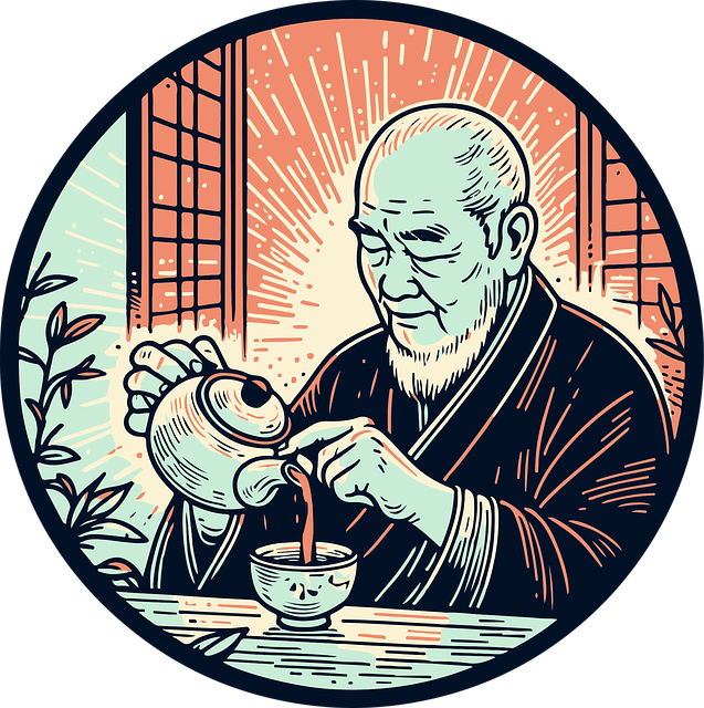 Free man tea ceremony vector