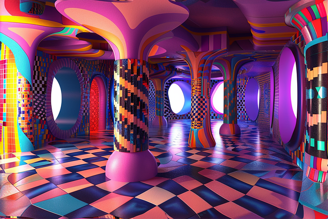 Free equirectangular psychedelic groovy illustration