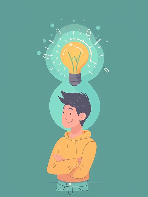 Free ai generated man lightbulb illustration