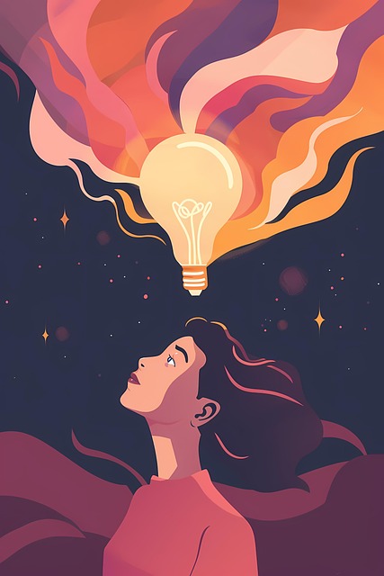 Free ai generated woman lightbulb illustration