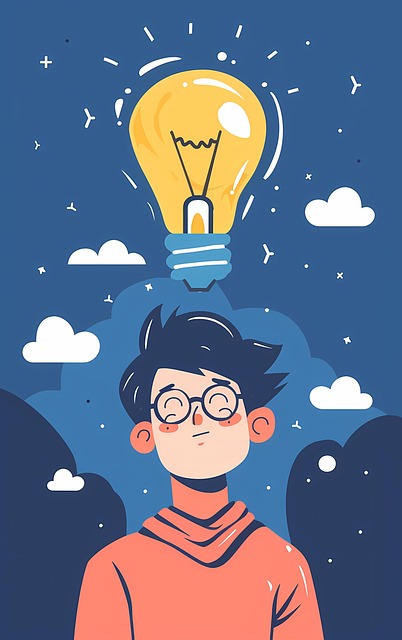 Free ai generated man lightbulb illustration