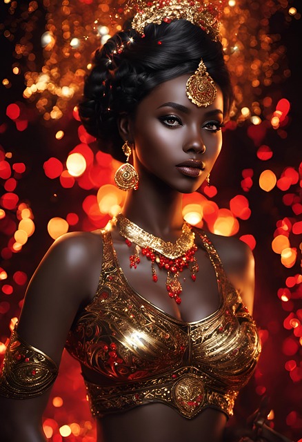 Ai Generiert, Frau, Golden, Modell