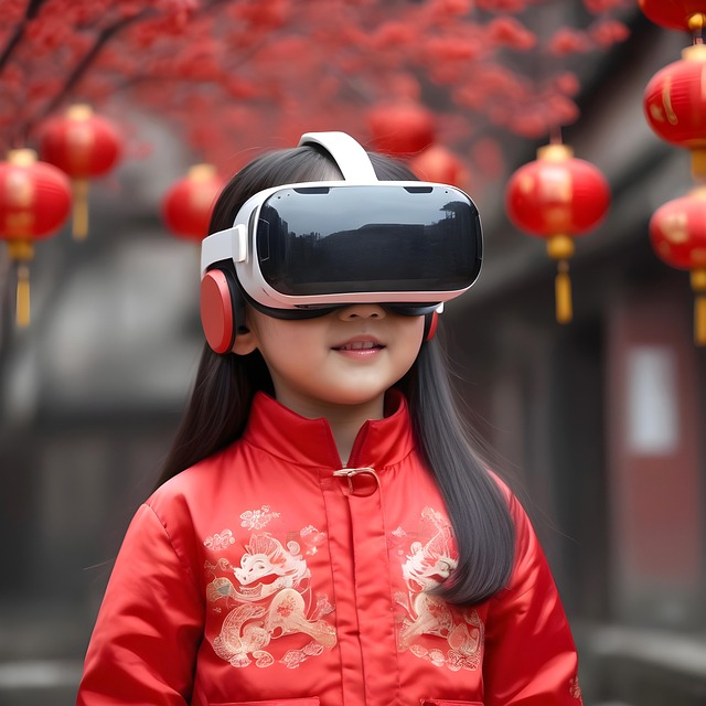 Free ai generated child vr goggles illustration