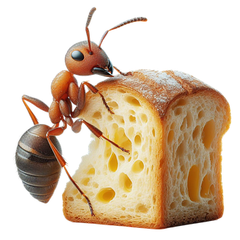 Formiga, Inseto, Pão, Macro, Comer
