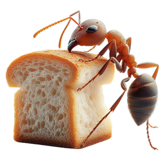Formiga, Inseto, Pão, Macro, Comer