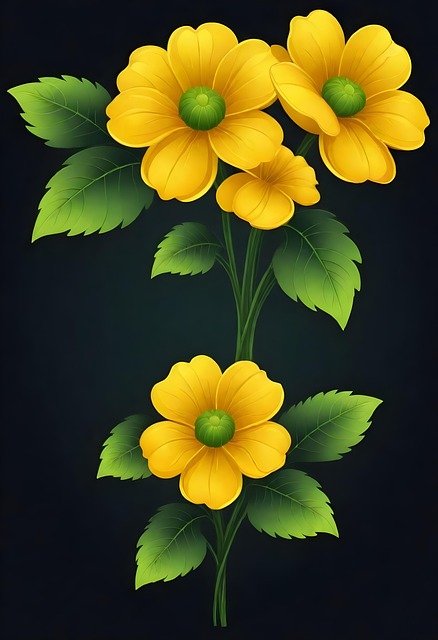 Free ai generated yellow flowers flowers illustration