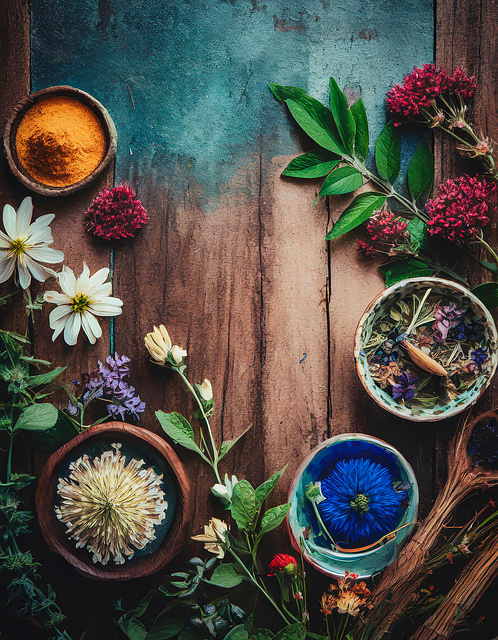 Free ai generated flowers herbalist illustration