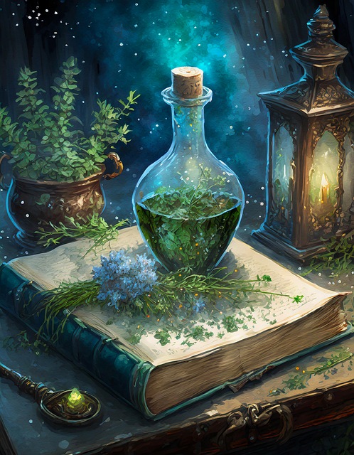 Free ai generated grimoire spell book illustration