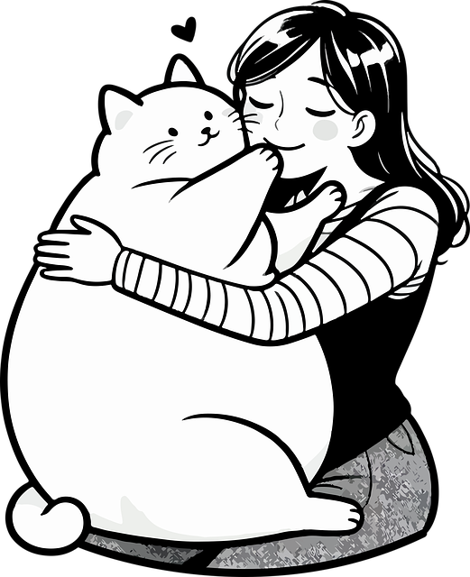 Download free HD stock image of Woman Cat Free woman cat animal illustration