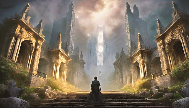 Free ruins landscape temple illustration
