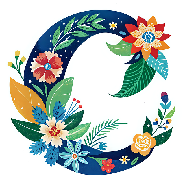 Free letter c flowers illustration