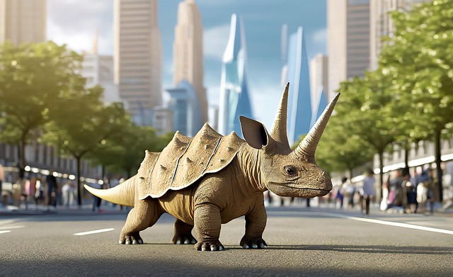 Free dinosaur small horns illustration