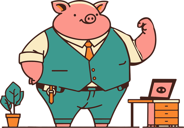 Free pig business office vector