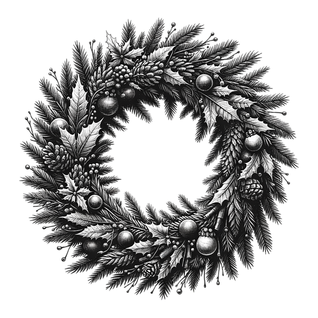 Free ai generated wreath christmas illustration