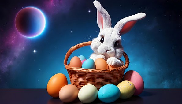 Free Ai Generated Easter Bunny illustration and picture