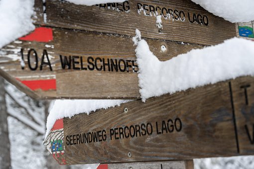 Sydtirol, Italien, Vandretur, Sne