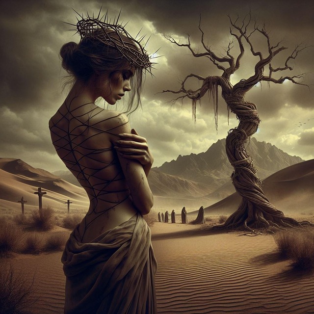 Download free HD stock image of Ai Generated Martyrdom Free ai generated martyrdom woman illustration