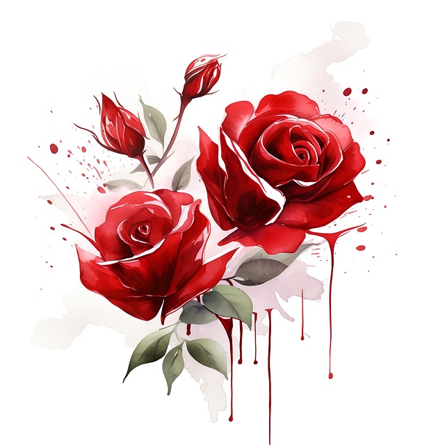 Download free HD stock image of Red Roses Free red roses floral illustration