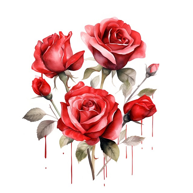Download free HD stock image of Red Roses Free red roses floral illustration