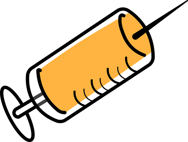 Free injection vaccination syringe illustration