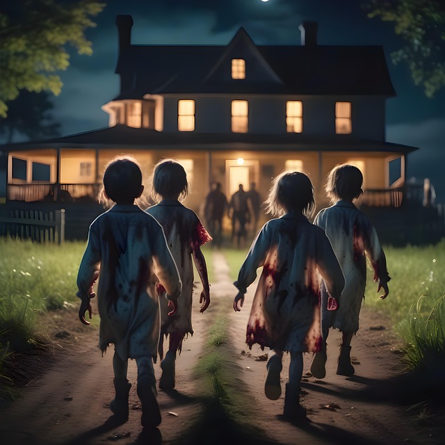 Free zombies children monster illustration