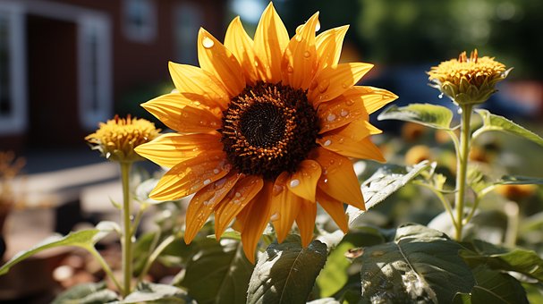 Ai Generado, Girasol, Amarillo, Flor