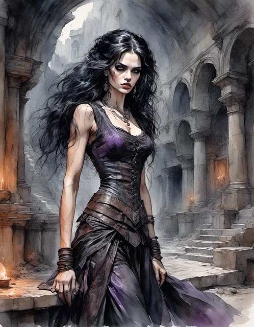 Download free HD stock image of Ai Generated Woman Free ai generated woman goth illustration