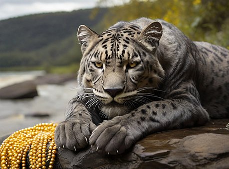 Ai Gerado, Tigre, Pérola, Felino, Rio