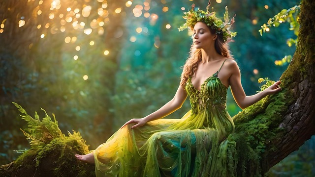 Free ai generated dryad fairy illustration