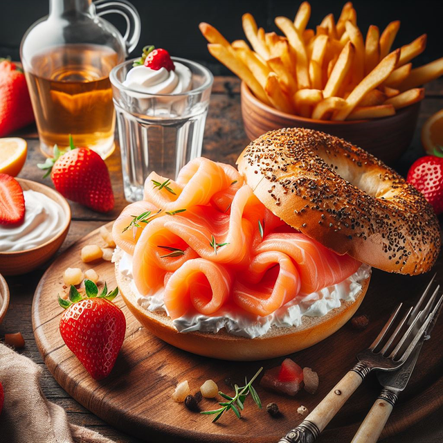 Download free HD stock image of Ai Generated Bagel Free ai generated bagel burger illustration