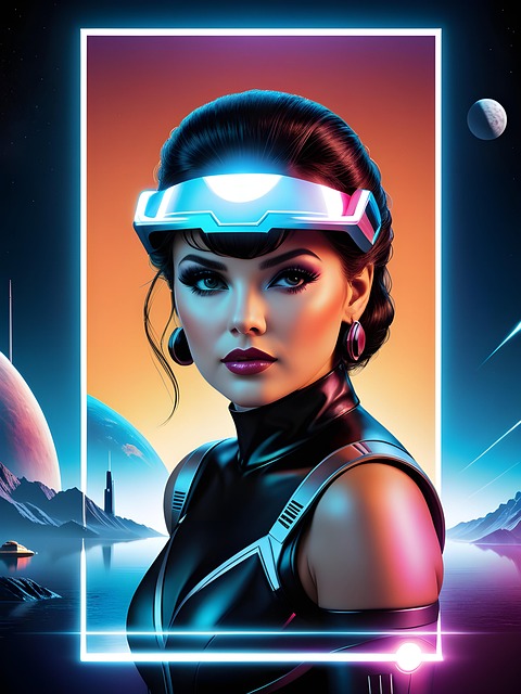 Free woman sci-fi portrait illustration