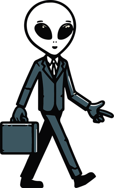 Free alien well-dressed suit illustration