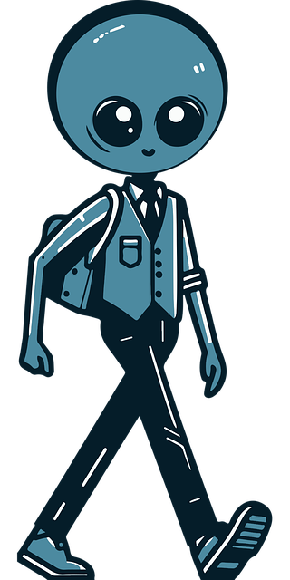 Free alien well-dressed suit illustration